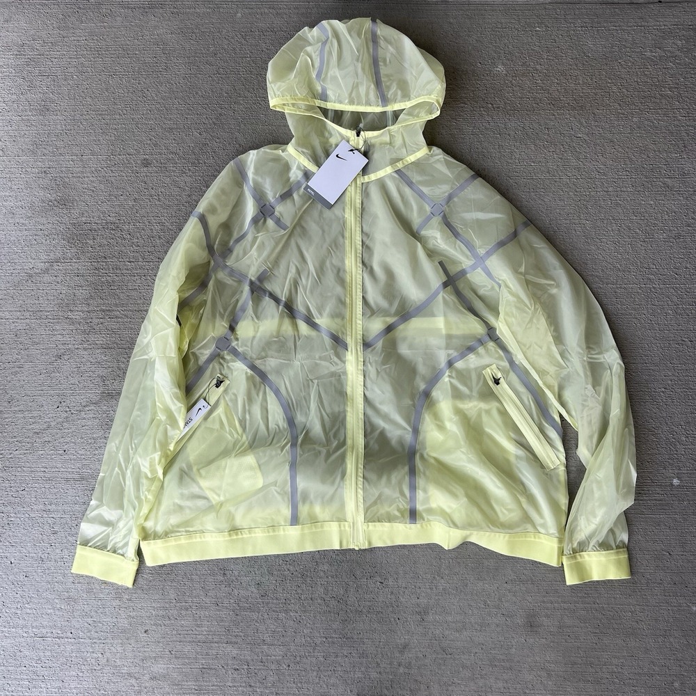 Nike City Ready Hooded Track Jacket Women's XL Running Windbreaker Neon Yellow